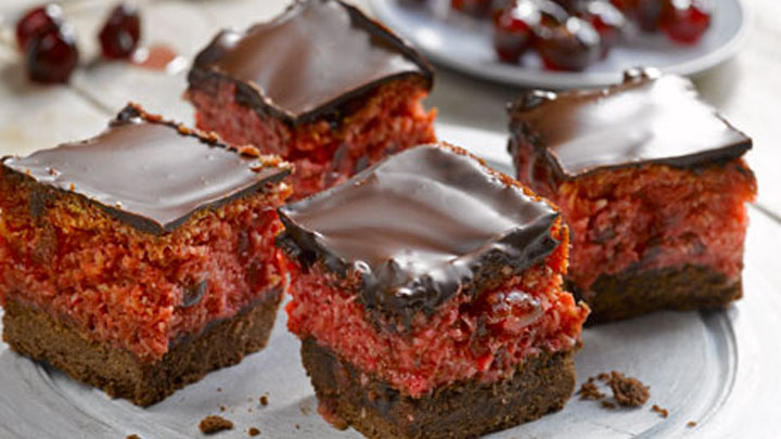 Cherry coconut chocolate slice - Starts at 60