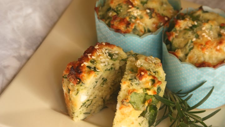 Spinach and goat’s cheese muffins - Starts at 60