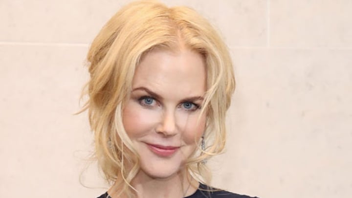 Blue beauty: Nicole Kidman is elegant in chic, sheer navy dress ...