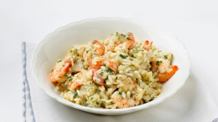 Healthy garlic prawn risotto - Starts at 60