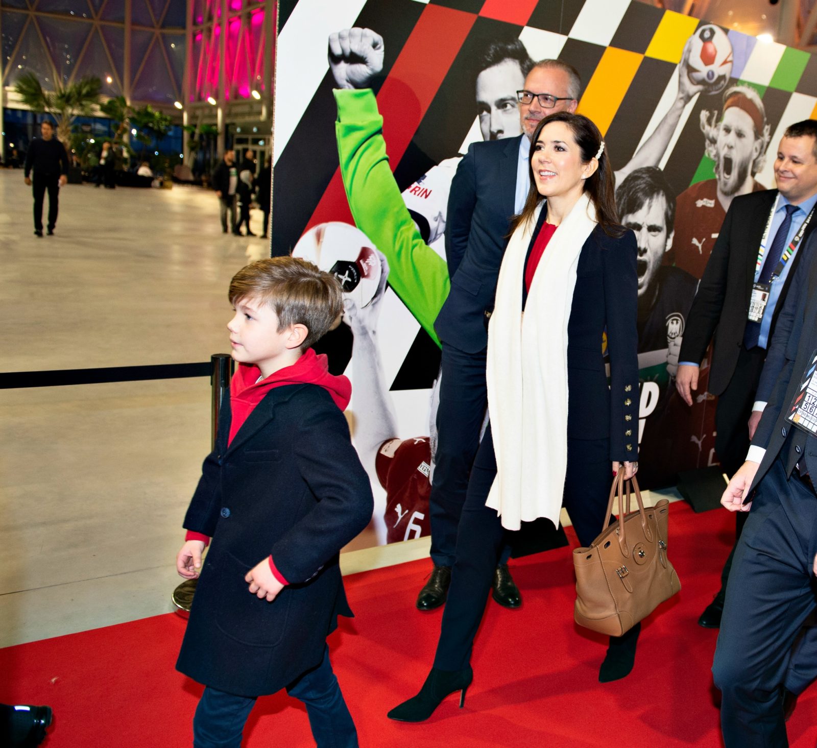 Princess Mary looked super stylish in the huge white scarf. Source: Getty.