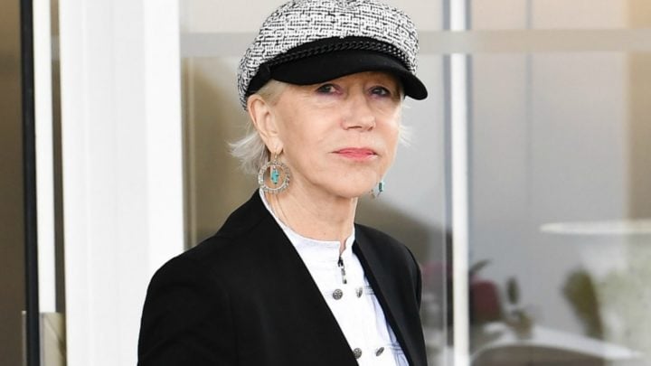 Helen Mirren Shows Off Edgy Style In Chic Black Suit And Baker Boy Hat Starts At 60