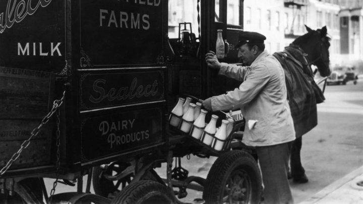 Remember when milk would be delivered to our door by horse and cart? Source: Getty Images