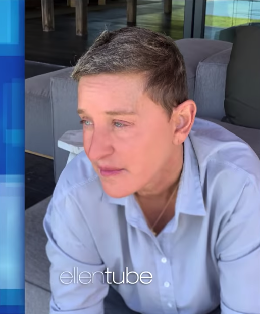 Embrace the grey! Ellen shows off her natural hair colour for the first