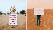 Farmers are sharing horrific photographs of the impact of the drought on social media, along with the hashtag #scottmorrisonwhereareyou. Source: Instagram.com/thewestiswaiting
