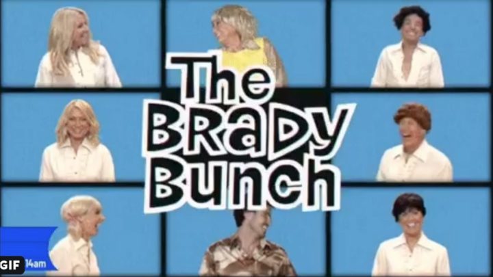 Studio 10 stars transformed into the Brady Bunch family for Halloween. Source: Twitter/Studio 10.