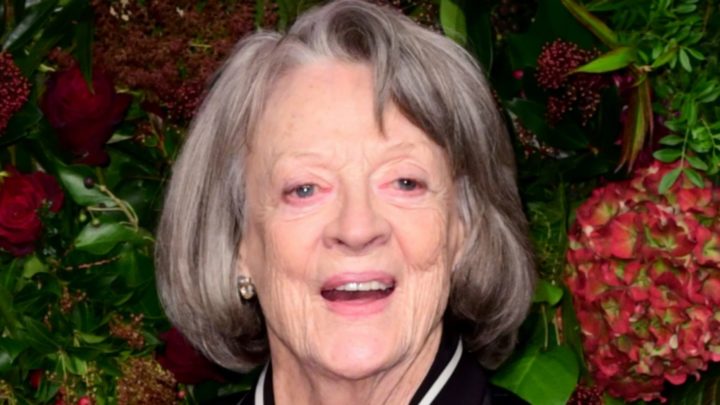 Dame Maggie Smith looks sleek in silky suit and soft bob for awards do ...