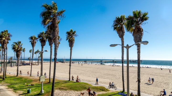 Beautiful Venice Beach viewed from our hotel room. Source: Di East