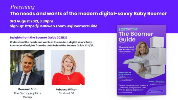 Invitation: Attend our Boomer Guide Insights session with Bernard Salt – 3rd August 2021