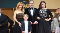 John Travolta and Kelly Preston with their children Ella and Benjamin in May 2018. Source: Getty