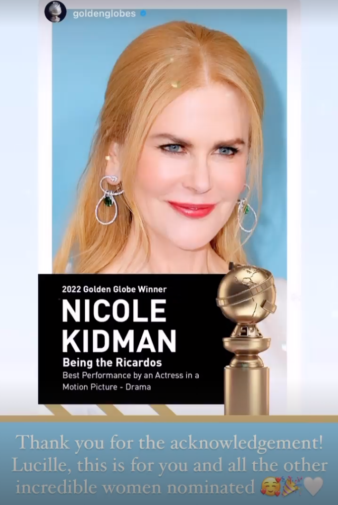 golden globe winner nicole kidaman.