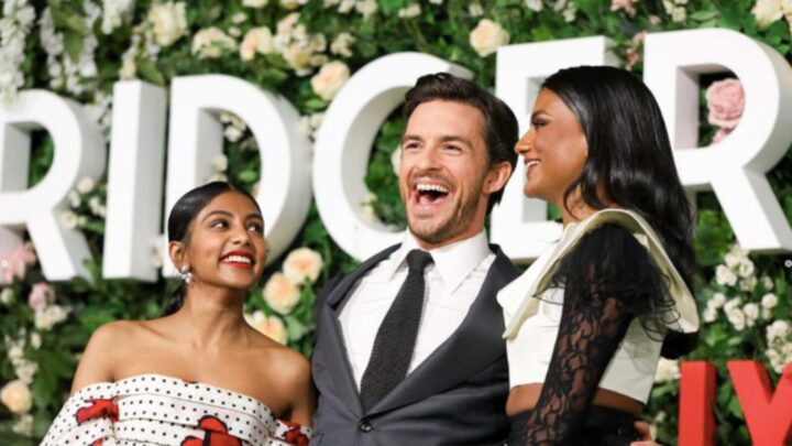 The cast of 'Bridgerton' have swapped their frocks for high-end fashion pieces. Source: Getty