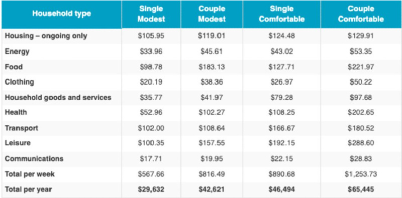 Retirees budget