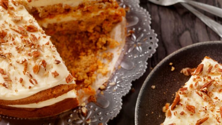 Carrot cake slice with cream cheese frosting - Starts at 60