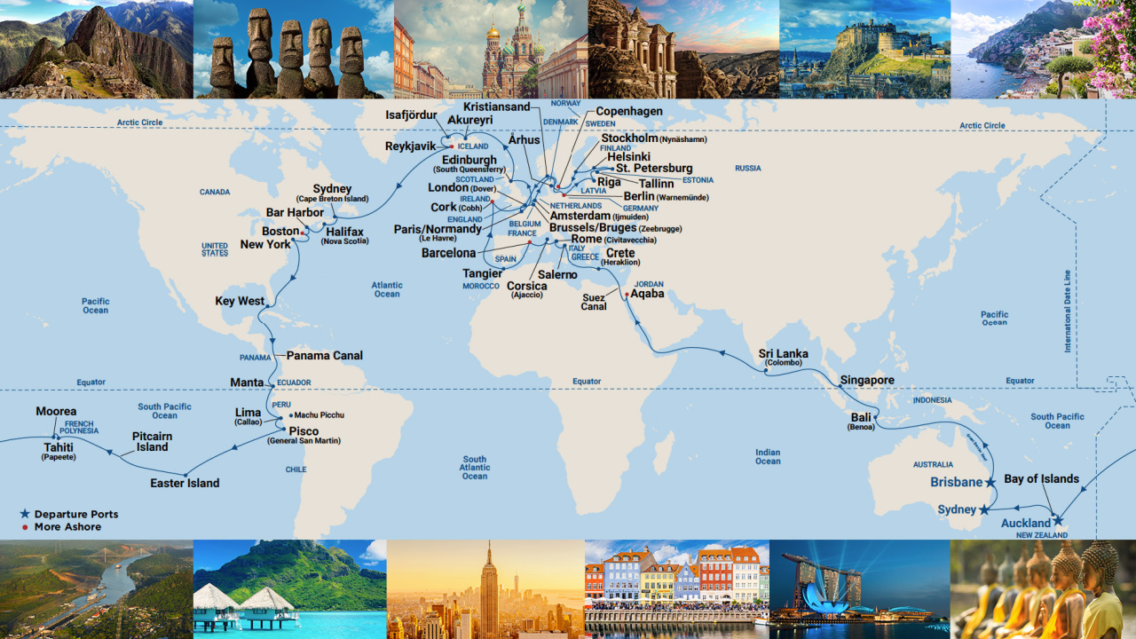 round the world cruise routes