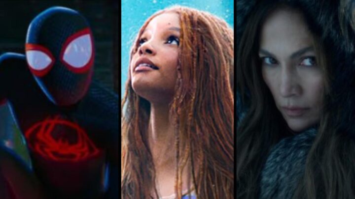 Spider-Man: Across the Spider-Verse (Sony); Halle Bailey in The Little Mermaid (Disney); Jennifer Lopez in The Mother (Netflix). Source: Supplied