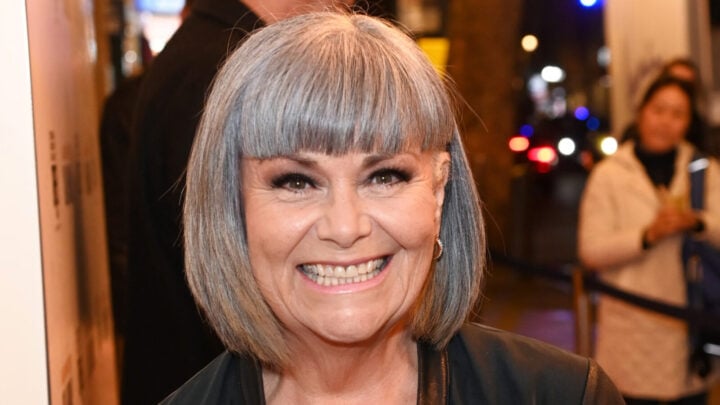 Dawn French flaunts her fashion flair in reclaimed tea towel dress ...