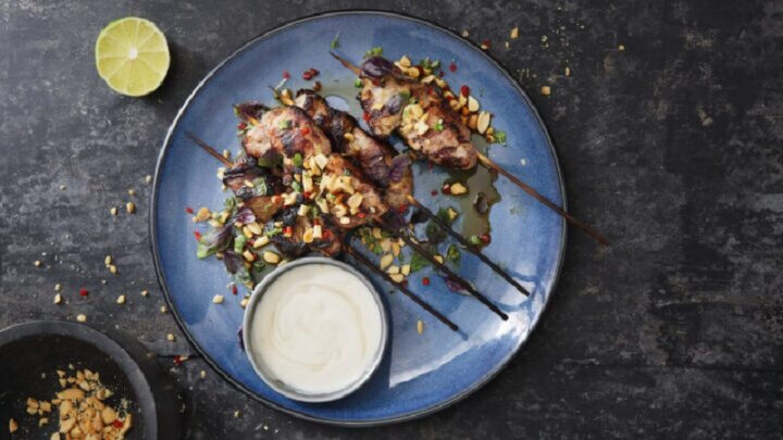 Flavoursome barbecue grilled tahini pork skewers - Starts at 60