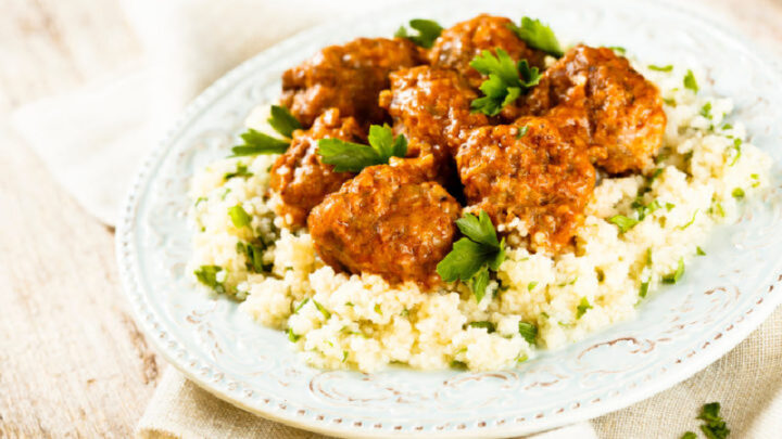Turkey meatballs with citrus cous cous - Starts at 60