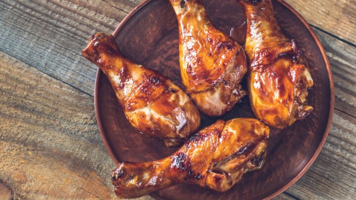 Juicy marmalade glazed chicken drumsticks - Starts at 60