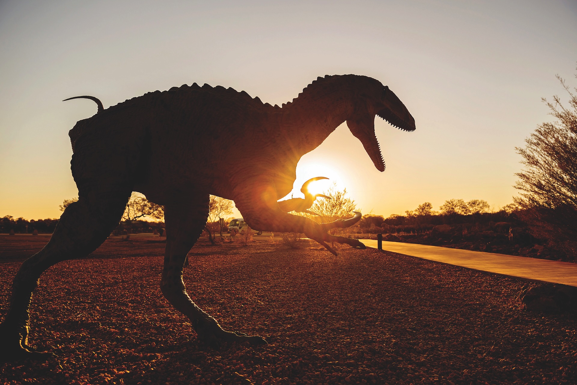A replica dinosaur at the Age of the Dinosaurs in Winton. 